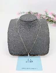collier maille fine gourmette orné d'un pendentif en topaze forme goutte or 375 millième (9 ct) 1,74g