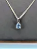 collier maille fine gourmette orné d'un pendentif en topaze forme goutte or 375 millième (9 ct) 1,74g