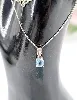 collier maille fine gourmette orné d'un pendentif en topaze forme goutte or 375 millième (9 ct) 1,74g