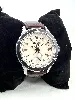 montre automatique seiko presage 4r57-00t0 cadran ivoire et bracelet rochet en cuir marron embossé crocodile