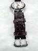 montre automatique seiko presage 4r57-00t0 cadran ivoire et bracelet rochet en cuir marron embossé crocodile
