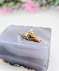 pendentif or seti d'un saphir et 2 petits diamants or 750 millième (18 ct) 2,89g