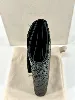 portefeuille saint laurent en cuir noir matelasé grain de poudre avec logo doré