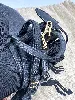 sac burberry little crush en cuir noir et toile check à bandoulière amovible