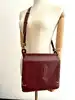 sac rabats à bandoulière vintage cartier en cuir bordeaux