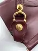 sac rabats à bandoulière vintage cartier en cuir bordeaux