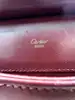 sac rabats à bandoulière vintage cartier en cuir bordeaux