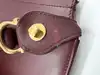 sac rabats à bandoulière vintage cartier en cuir bordeaux