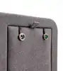 23042250 boucles d'oreilles puces motif rond avec oxydes vert et blancs