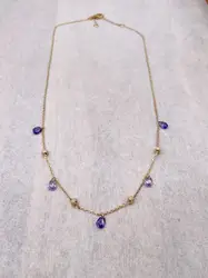 97404145 collier orné d'oxydes violets l 45 cm