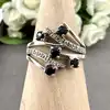 bague en argent sertie en onyx noir et oxyde t59 argent 925 millième (22 ct) 3,31g
