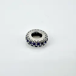 pandora charm espaceur orné de pierres bleues argent 925 millième (22 ct) 0,96g