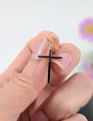 pendentif croix lisse en or or 750 millième (18 ct) 0,44g