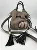 sac à bandoulière lancel premier flirt (1er flirt) en cuir taupe et noir