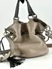 sac à bandoulière lancel premier flirt (1er flirt) en cuir taupe et noir
