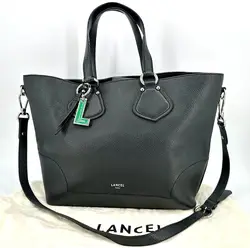 sac cabas lancel en cuir noir