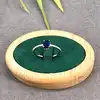 11492 bague solitaire ornée d'oxyde bleu argent 925 millième (22 ct) 1,74g