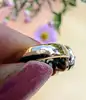 bague ancienne or rose 14k & argent sertie de 3 émeraudes et des diamants taille ancienne or 585 millième (14 ct) 5,44g
