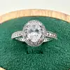 bague pandora spectaculaire halo ovale scintillant t52 argent 925 millième (22 ct) 2,63g