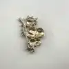 broche hiboux sur branche pavée d'oxydes