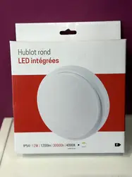 hublot led rond - 12w - 1200lm gefom