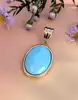 pendentif turquoise facettée singné ladriola en or 14k et 18k or 585 millième (14 ct) 10,08g