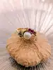bague cocktail motifs végétaux ornée d'une perle de culture et 3 rubis syntéthiques or 750 millième (18 ct) 3,59g