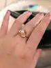 bague cocktail motifs végétaux ornée d'une perle de culture et 3 rubis syntéthiques or 750 millième (18 ct) 3,59g