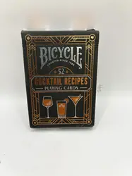 bicycle - jeu de 54 cartes cocktail - apprenez la mixologie avec 52 recettes de cocktails – cartes à jouer – format poker, noir