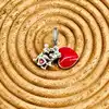 charm pandora disney mickey & minnie amour argent 925 millième (22 ct) 4,63g