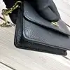 coach mini sac en cuir grainé noir avec chaîne dorée amovible