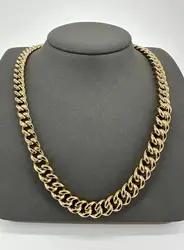 collier chaîne a.p.c. maille gourmette en laiton doré l52cm