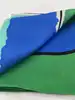 foulard balenciaga en soie vert et bleu à motif géométrique
