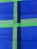 foulard / carré yves saint laurent vintage 88x88 cm vert et bleu à motif géométrique