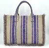 sac cabas grand sandro en toile tweed beige et violet