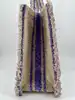 sac cabas grand sandro en toile tweed beige et violet