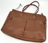 sac cabas longchamp en cuir grainé marron