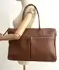 sac cabas longchamp en cuir grainé marron