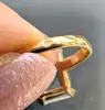 bague sertie d'une topaze bleue taille émeraude or 750 millième (18 ct) 4,67g