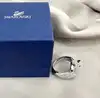 bague swarovski polar bestiary renard en métal rhodié argenté et cristaux pavés blancs t55