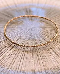 bracelet jonc fin mailles tressés en or rose (1 de 7 joncs) or 750 millième (18 ct) 8,75g
