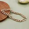 bracelet maille figaro en plaqué or l20,5cm
