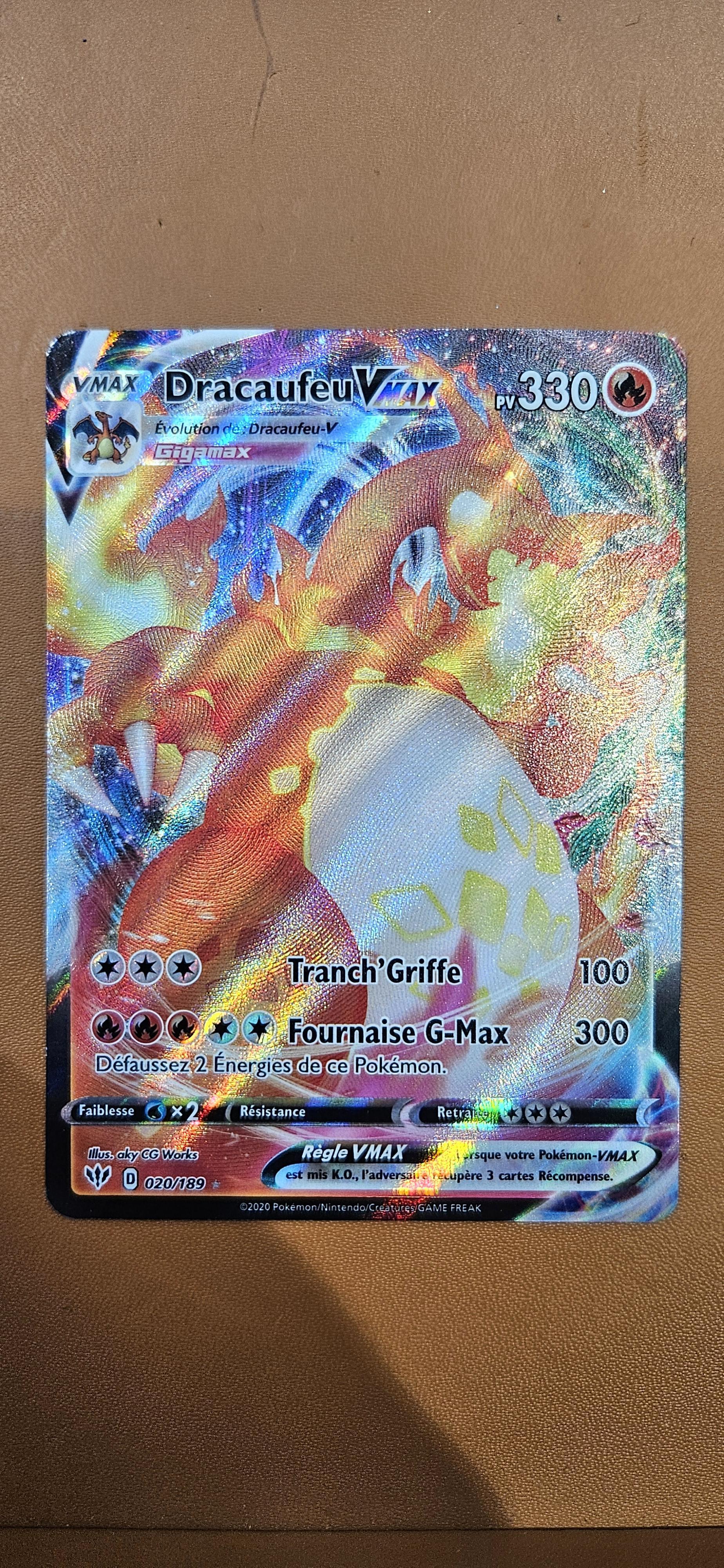 Carte Pokemon Dracaufeu vmax 020/189