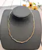 collier en 2 ors mailles mirroir et perlée tressées or 750 millième (18 ct) 7,95g