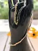 collier en 2 ors mailles mirroir et perlée tressées or 750 millième (18 ct) 7,95g