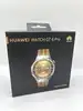 montre connectée huawei watch gt6 pro 46 mm bluetooth titane argenté avec bracelet tissé marron