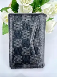 organizer de poche louis vuitton en toile damier graphit avec initial  t.b a l'interieur
