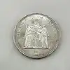 pièce 50 francs hercule 1977  argent 900 millième 30,01g