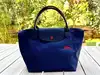sac à main longchamps le pliage s en toile bleue