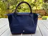 sac à main longchamps le pliage s en toile bleue